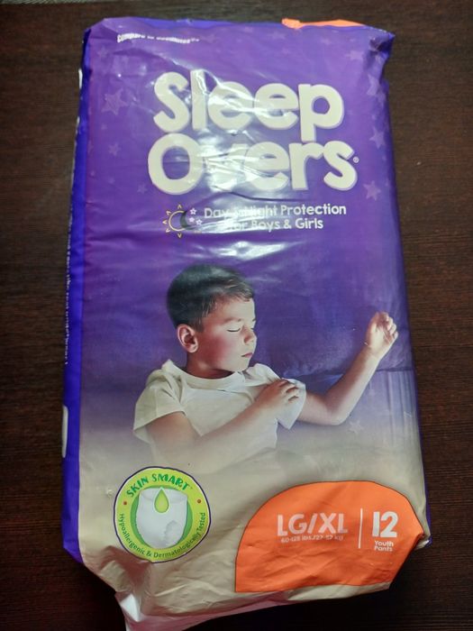 Нічні трусики-підгузки Sleep Overs LG/XL (27–57 кг), 12 шт.