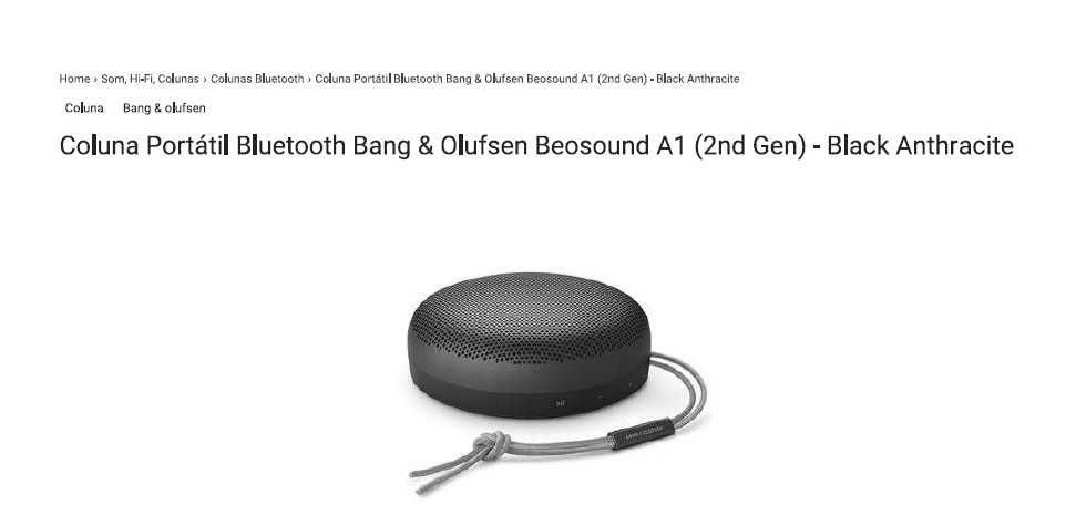 Coluna Beosound A1 (2nd Gen) - NOVA
