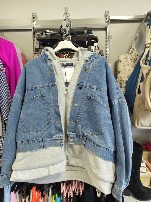 Kurtka, bluza jeansowa ocieplana Italy r. Uni Plus Size !!!