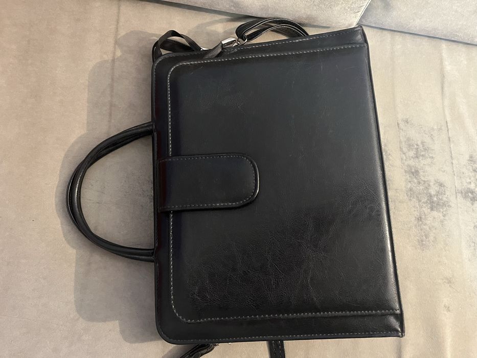 Kemer Skórzana teczka aktowka torebka czarna