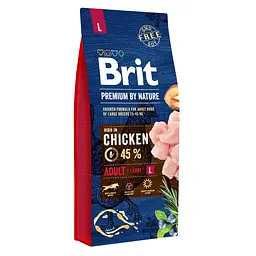 Сухий корм для собак великих порід Brit Premium Adult L зі смаком курки 15 кг