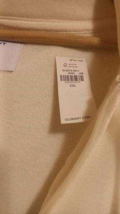 Худі толстовка на блискавці жіноча old navy xxl біла