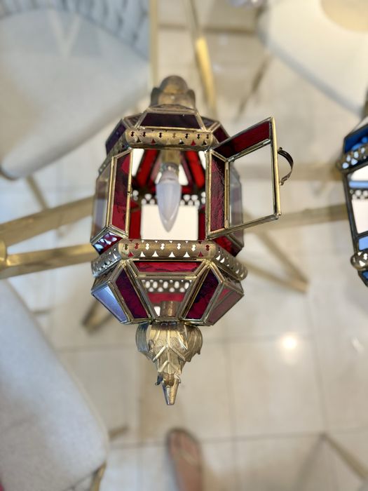 Lâmpadas de Parede Persas , latão dourado e cristal , azul e vermelha!