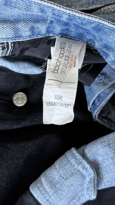 Spodnie jeansowe BoohooMAN, dwukolorowe, cargo