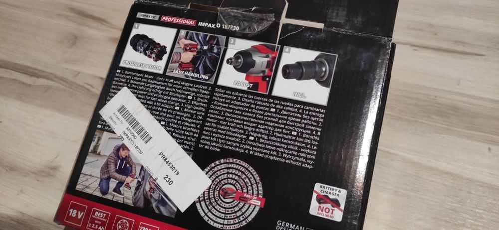 Klucz udarowy Einhell Power IMPAXXO 18/230 Solo 1/2 zakrętark jak nowy