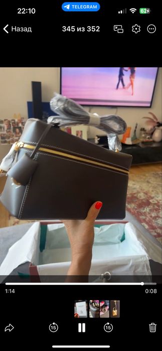LORO PIANA Коричнева шкіряна сумка Extra Bag L27 в наявності