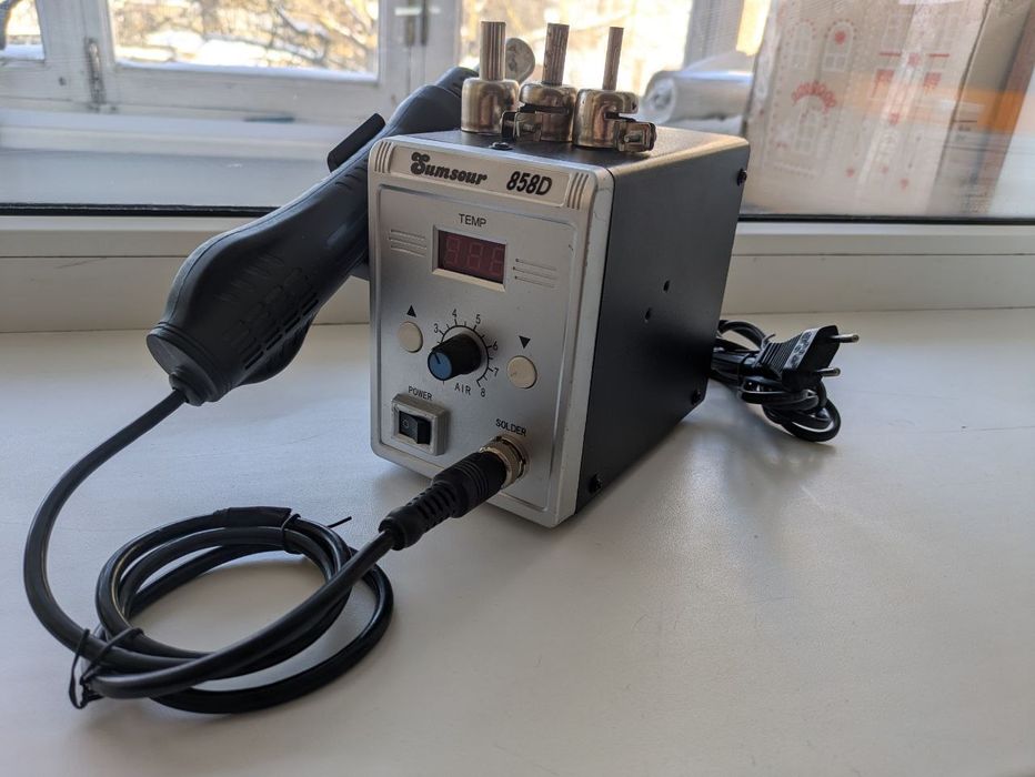 Фен для пайки Sumsour 858D, паяльна станція, в робочу стані