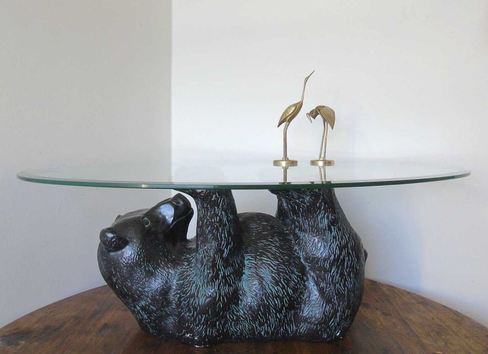 Stolik kawowy - ława szklana - niedźwiadek