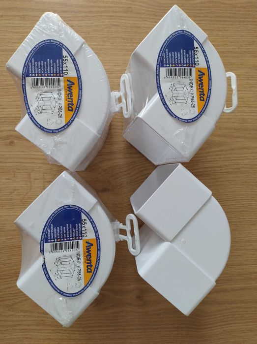 AWENTA wentylacja 55x110mm:kanały płaskie, łączniki, kolana łącznikowe