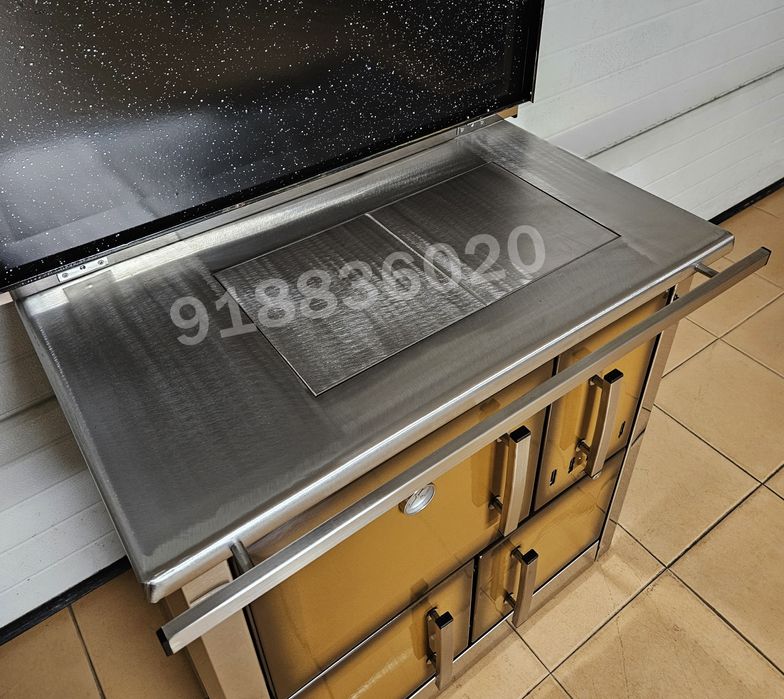 Fogão Lenha INOX Cor Castanho - NOVOS - Fabrico Nacional