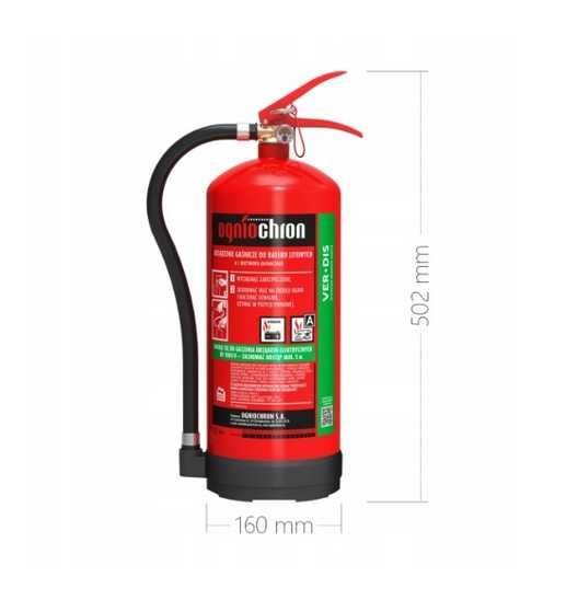 GAŚNICA proszkowa 6 KG VER-DIS do BATERII Litowych