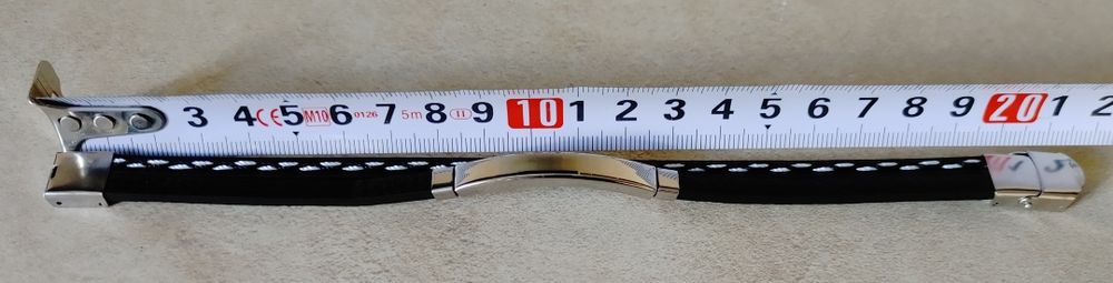 Męska bransoletka ze skóry ekologicznej z dadatkami ze stali nierdzewn