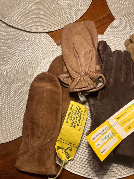 5 par rękawiczek z PRL