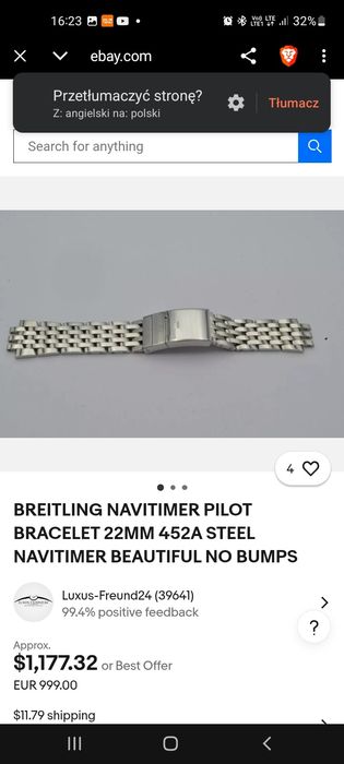 Breitling a400 IX96 bransoleta Oryginał okazja