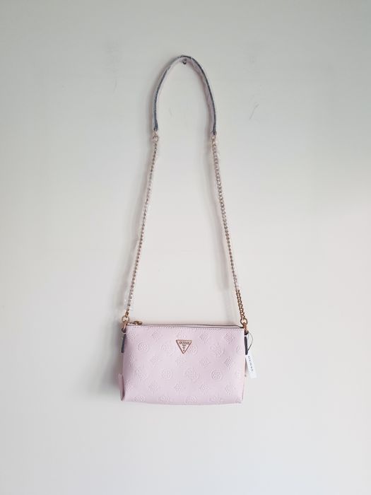 Torba torebka na ramię pudrowy róż GUESS HELAINA MINI CROSSBODY