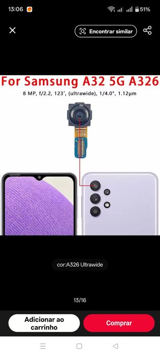 Vendo câmara traseira Samsung A32 5g nova