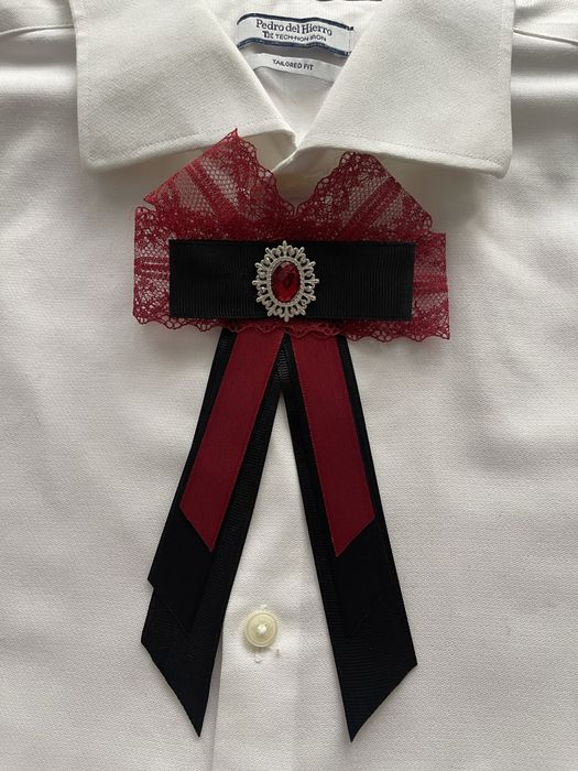 Krawatka czarno bordowa