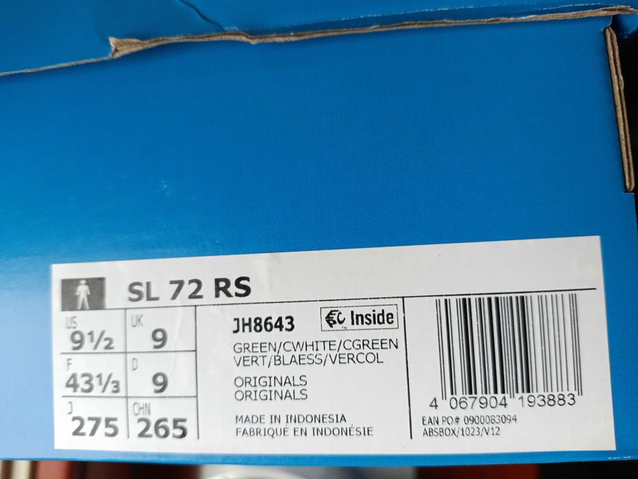 (r. 43 1/3) Adidas SL 72 RS Collegiate Green Core White zielone białe