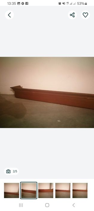 Varão de madeira com calha metálica para colocar em janela ou porta de