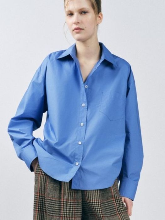 Нова жіноча блакитна сорочка Zara розмір м оверсайз