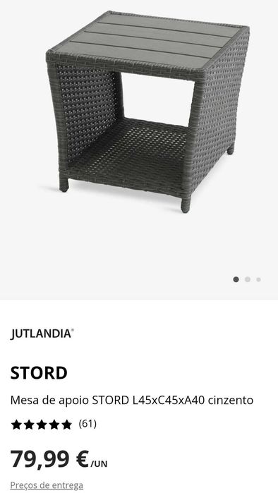 Sofá jardim 3 lugares + mesa de apoio
