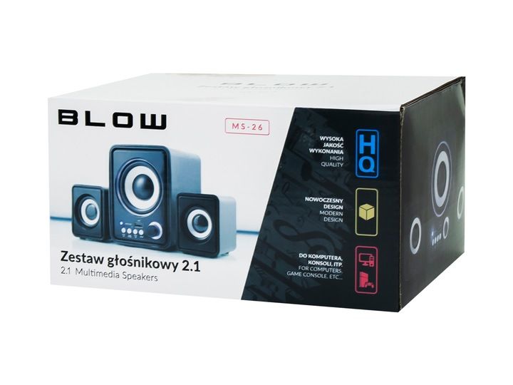 zestaw głośników komputerowych subwoofer 2.1 usb sd aux radio fm led 11w