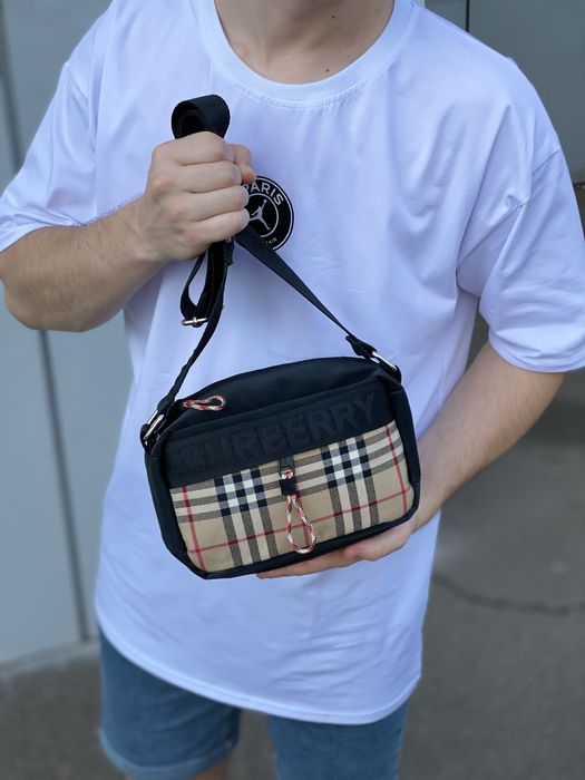Чоловіча сумка Burberry мужская сумка барсетка мессенджер через плечо