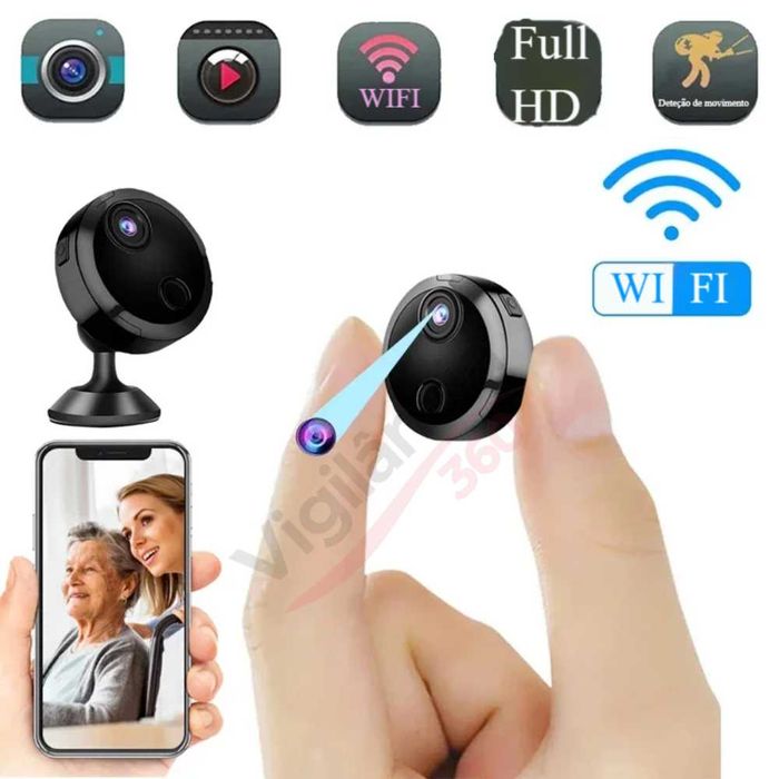 Micro Câmara WiFi FullHD 1080P Visão Noturna Deteção Movimento - NOVA