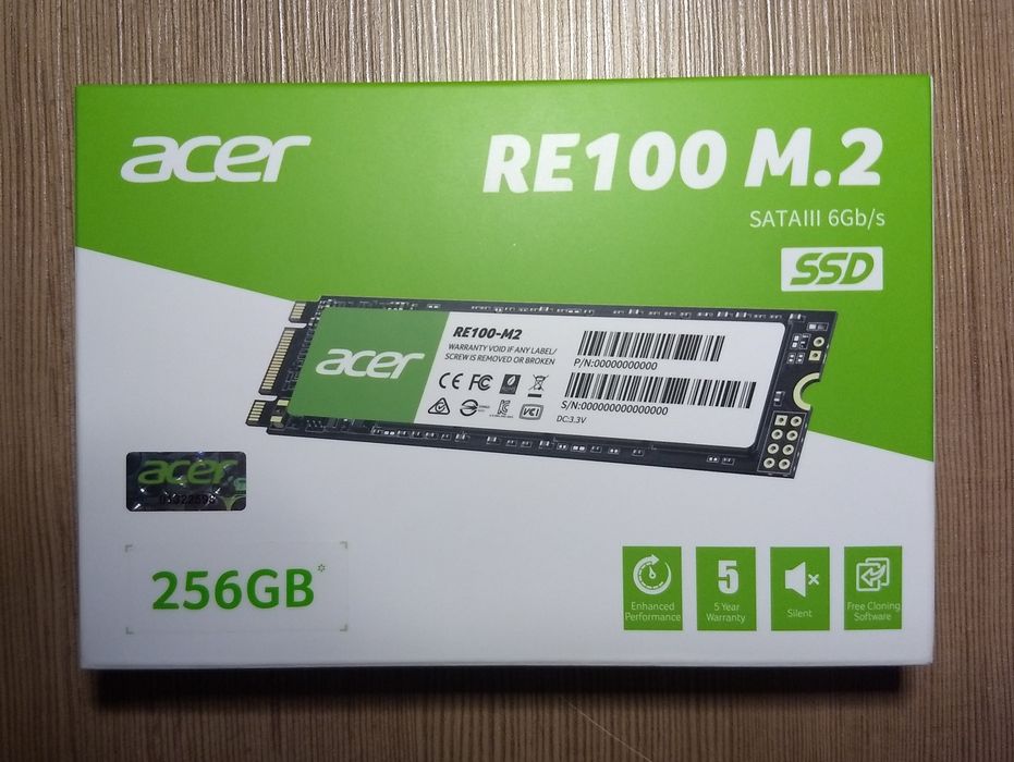 SSD 256 Gb  Acer RE100 M.2. Новый  на  гарантии.