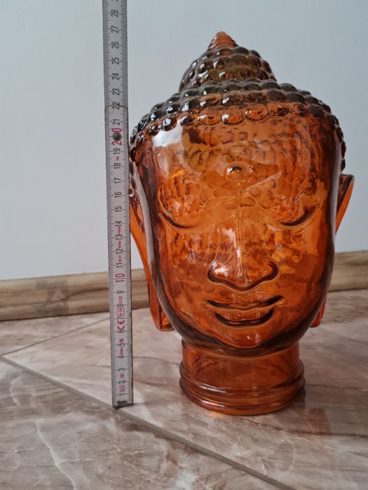 Lampion z szkła imitującego bursztn