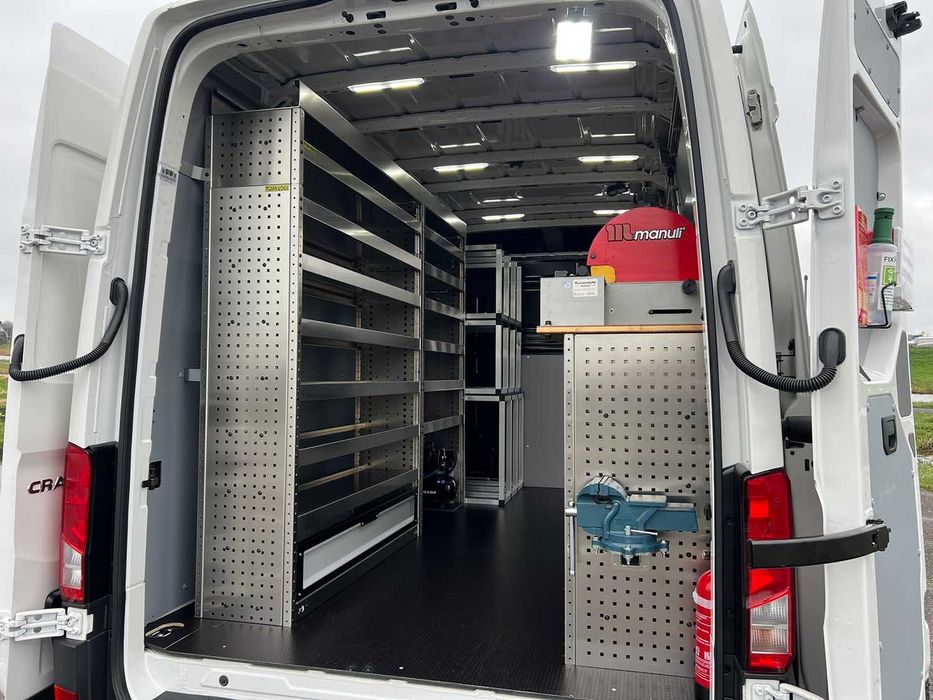 Regały TOM-LOCK do busa mobilny warsztat, szuflady, zabudowa serwisowa