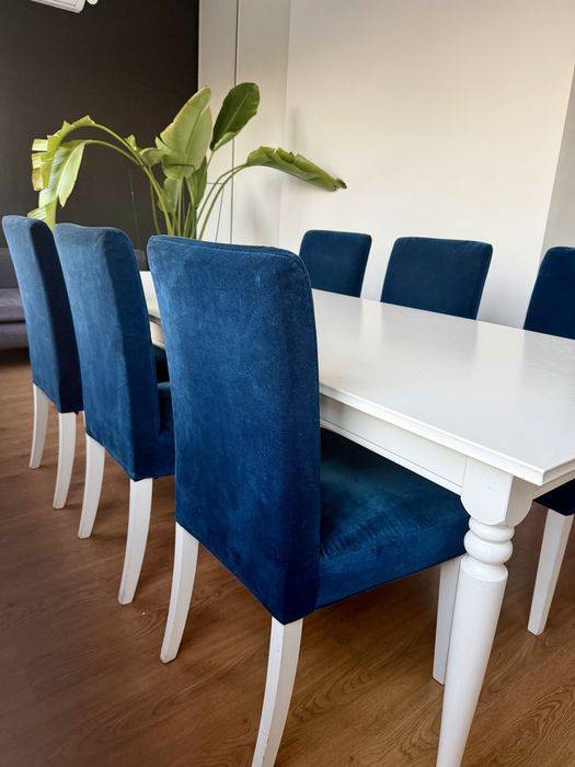 Zestaw Ikea  stól + 6 krzesel Ingatrop Hendriksdal