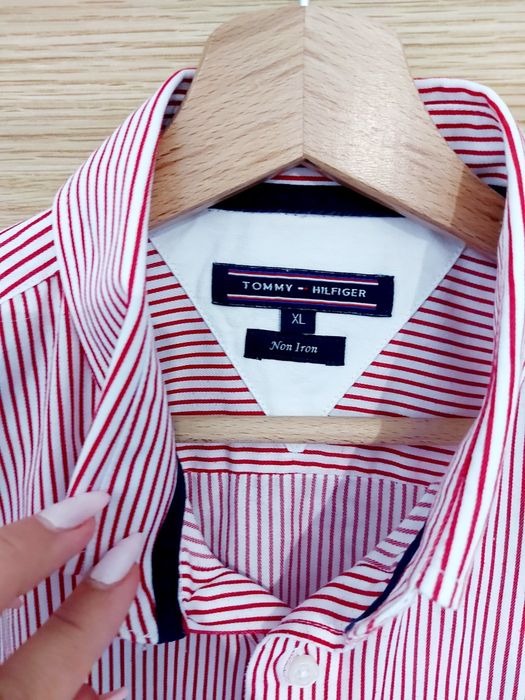 Oryginalna męska koszula w paski Tommy Hilfiger non iron roz L / XL
