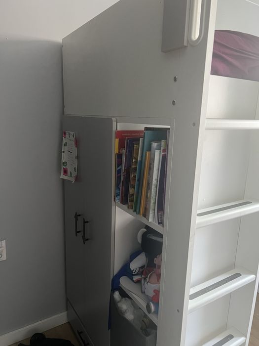 Ikea smastad lozko piętrowe z szafa i biurkiem