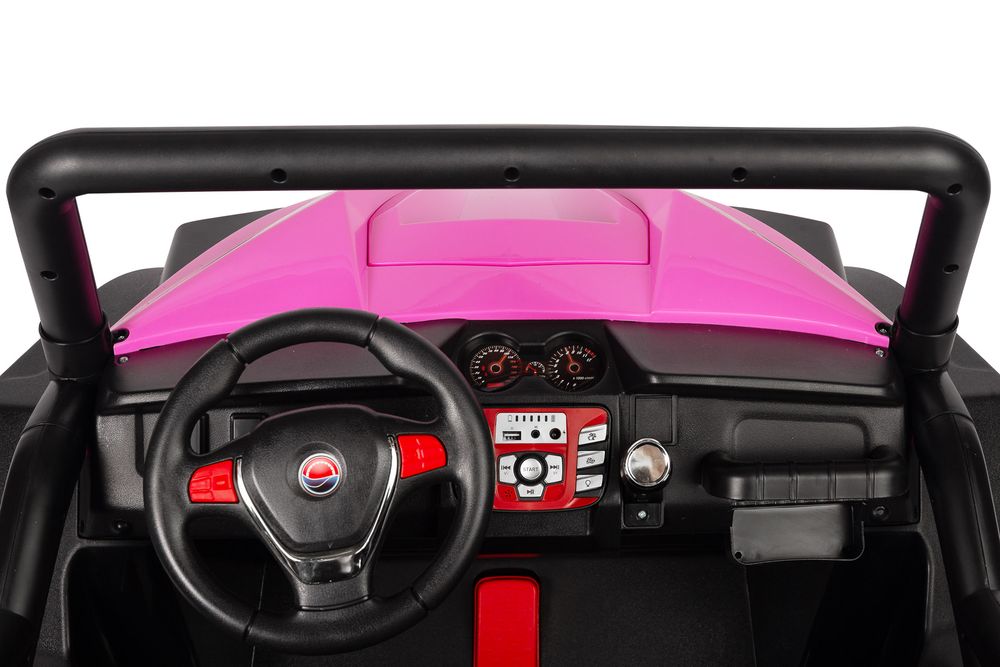 Różowy Buggy 24V 4x4 na Akumulator dla Dzieci 4x45W,pilot,Bluetooth