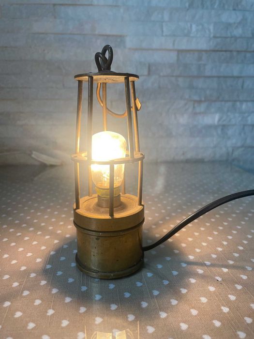 Lampa górnicza imitacja z mosiądzu miedzi elektryczna