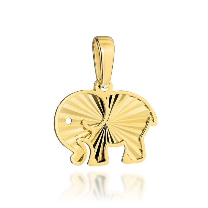 Zawieszka złota diamentowany słonik