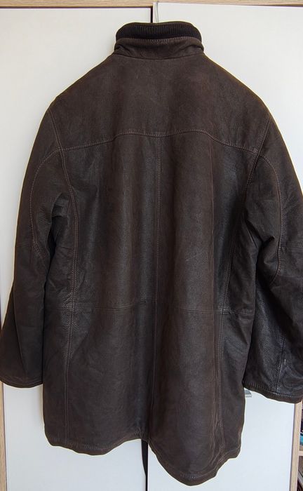 Luksusowa kurtka skórzana, parka, płaszcz, motocyklówka, Gimos,old money