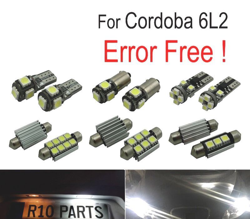 KIT COMPLETO 6 LAMPADAS LED PARA SEAT CORDOBA 6L 6L2 03-09