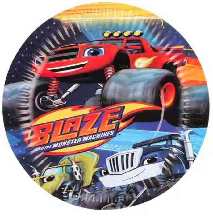 Blaze i mega maszyny kubki talerzyki zestaw 20 elem. monster truck