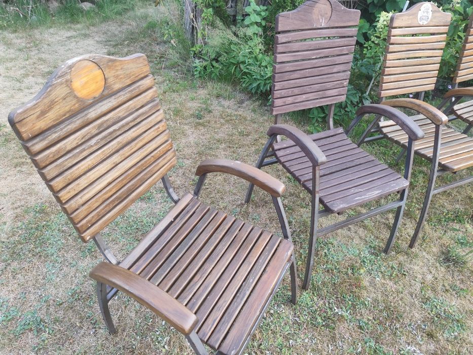 7 szt bardzo solidnych krzeseł ogrodowych "Żywiec"