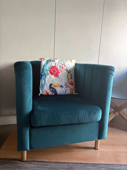 Poltrona(s) Veludo Azul Petróleo (Estado Impecável!)