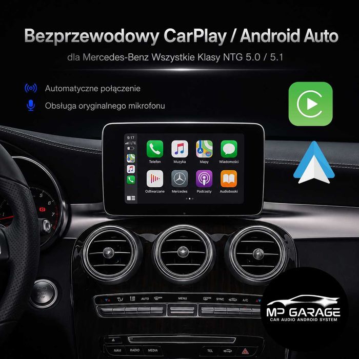 Mercedes NTG  Apple CarPlay Android Auto Moduł Bezprzewodowy Montaż PL