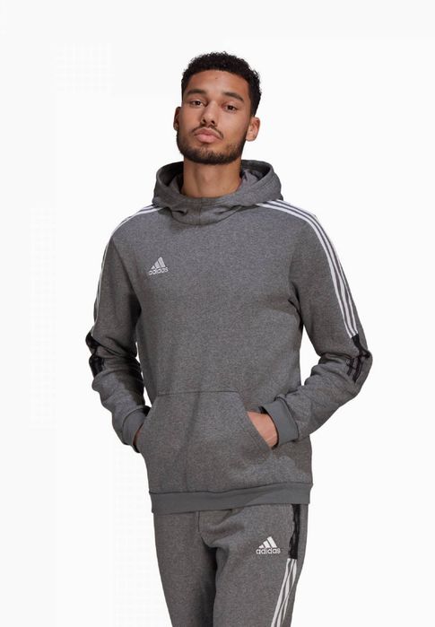 Adidas extra ciepła Bluza z kapturem szara rozm 128 _ 7 - 8 lat