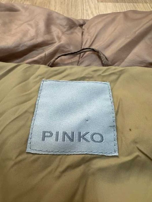 Pinko Down Puffer Coat Jacket with Belt S/M płaszcz puchowy z paskiem