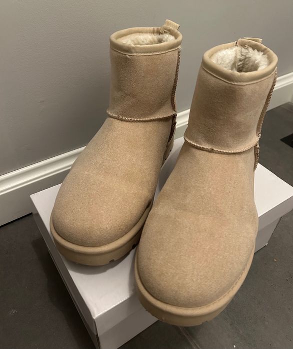 Renée beżowe śniegowce 37 botki 23,5cm ocieplane zima ferie