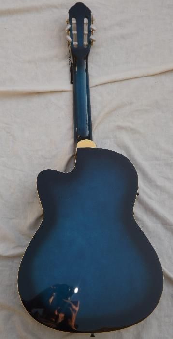 Guitarra clássica eletrificada - modelo cutaway nova azul