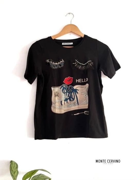 Camisola Preta com Adereços 3D Monte Cervino S/M