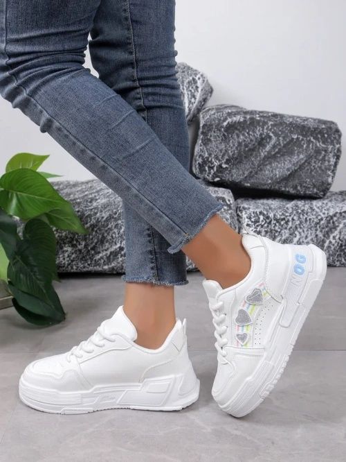 4 KOLORY 36 37 38 sneakersy 39 40 na platformie z naszywką brokatem