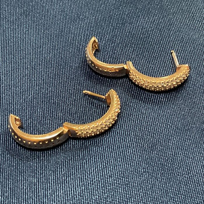 Brincos prata 925 com banho de ouro medida de 2 cm argola
